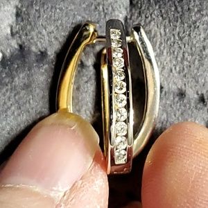 Gold and diamond earrings